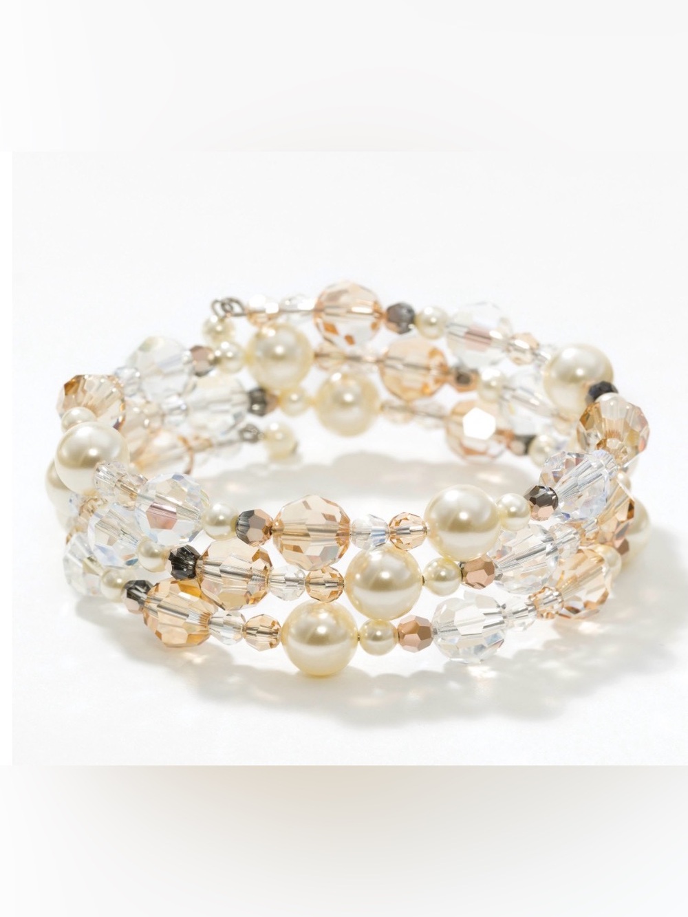 Touchstone Crystal Multi-Strand Pearl & Champagne Crystal Bracelet, BNIB - Picture 6 of 7